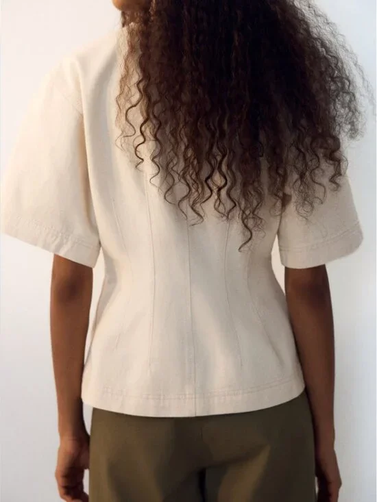 H&M Divided "Defined-Waist Denim Shirt" Size S - Picture 3 of 12